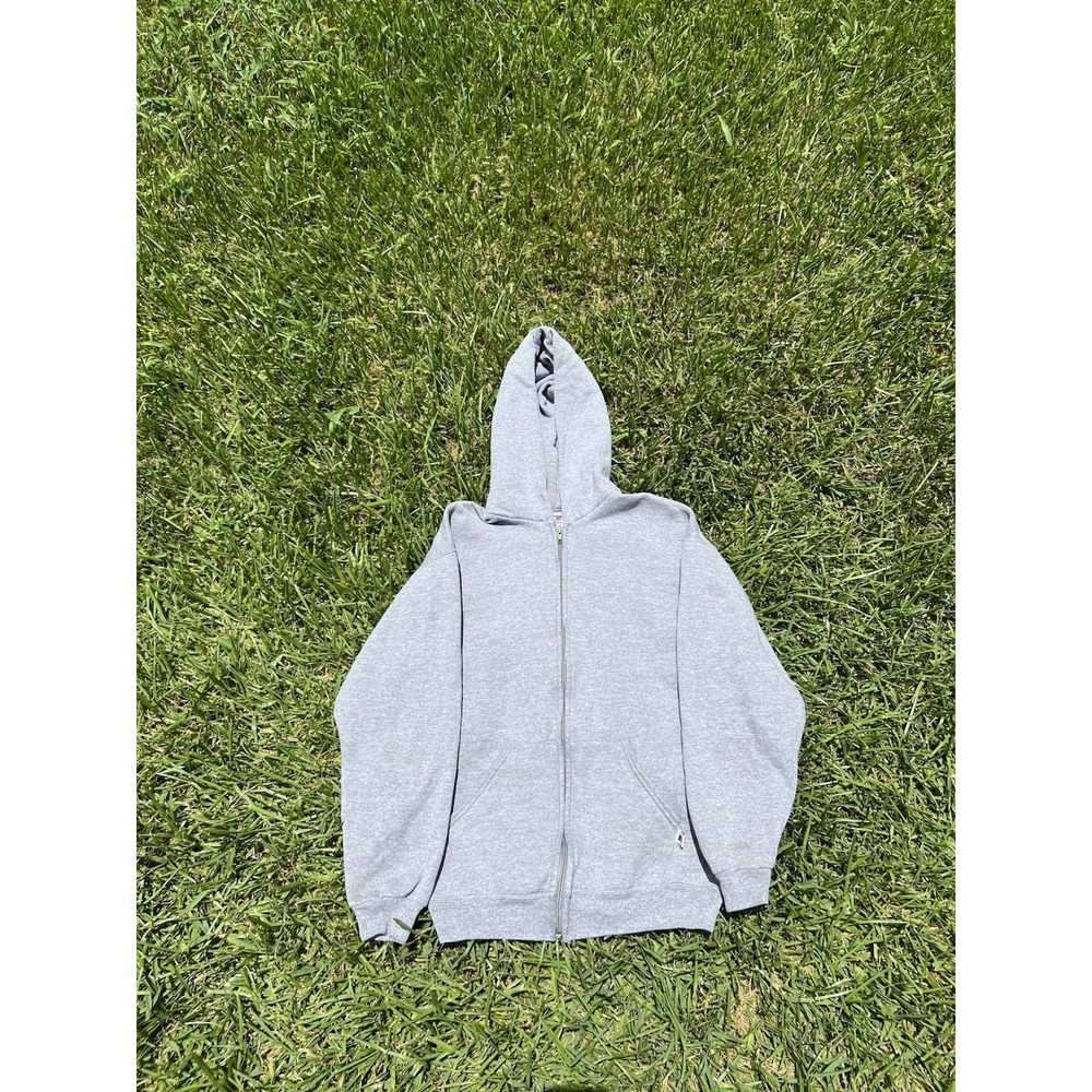 Vintage 90s Russell Athletic Zip Up Hoodie Mens XS Gray Fleece Sweater Y2K